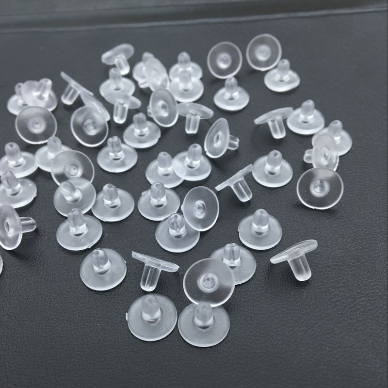 5000 vnt./maišelis gamyklinių „pasidaryk pats“ priedų, skaidrių skraidančios lėkštės formos silikoninių ausų kamštelių, plastikinės plėvelės ausų kamštelių
