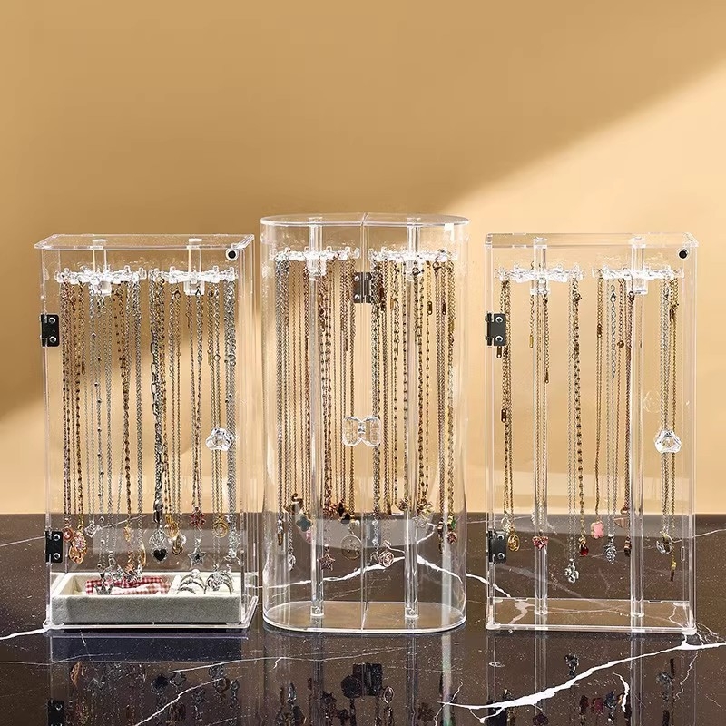 Akrilo karolių laikymo dėžutė Buitiniai papuošalai Apyrankės Pakabuko stovas Perlų karoliai Apyrankė Dulkių nepraleidžianti apdailos dėžutė