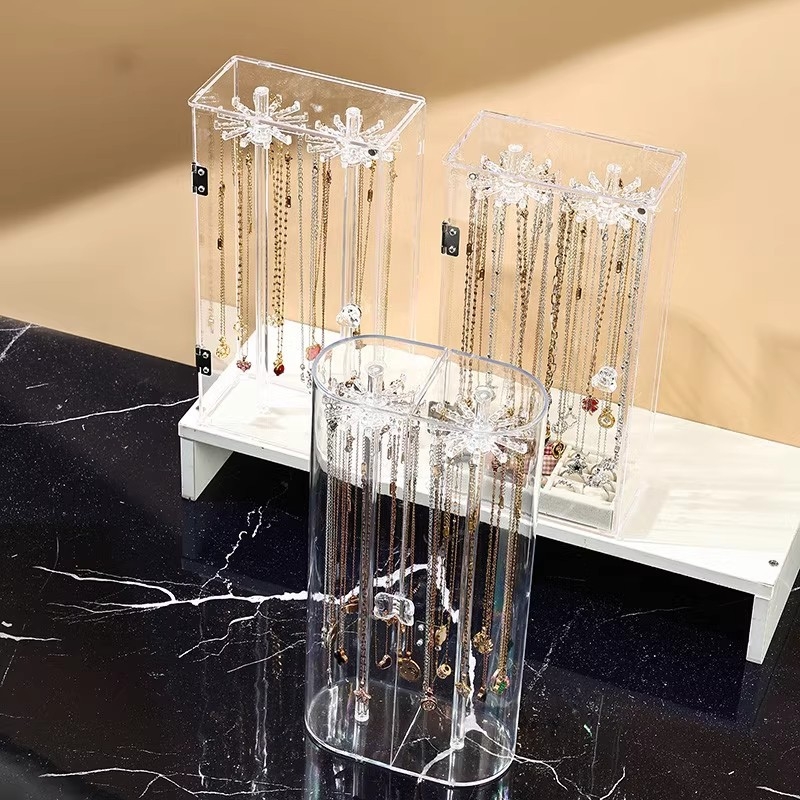 Akrilo karolių laikymo dėžutė Buitiniai papuošalai Apyrankės Pakabuko stovas Perlų karoliai Apyrankė Dulkių nepraleidžianti apdailos dėžutė