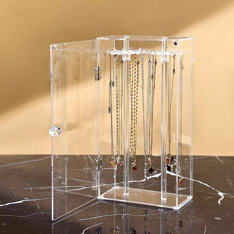 Akrilo karolių laikymo dėžutė Buitiniai papuošalai Apyrankės Pakabuko stovas Perlų karoliai Apyrankė Dulkių nepraleidžianti apdailos dėžutė