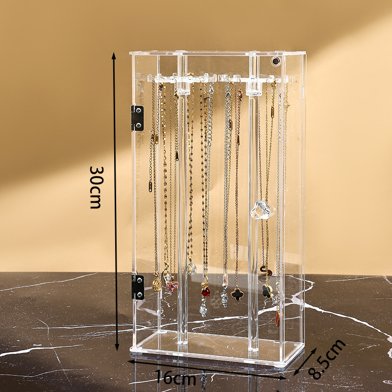 Akrilo karolių laikymo dėžutė Buitiniai papuošalai Apyrankės Pakabuko stovas Perlų karoliai Apyrankė Dulkių nepraleidžianti apdailos dėžutė