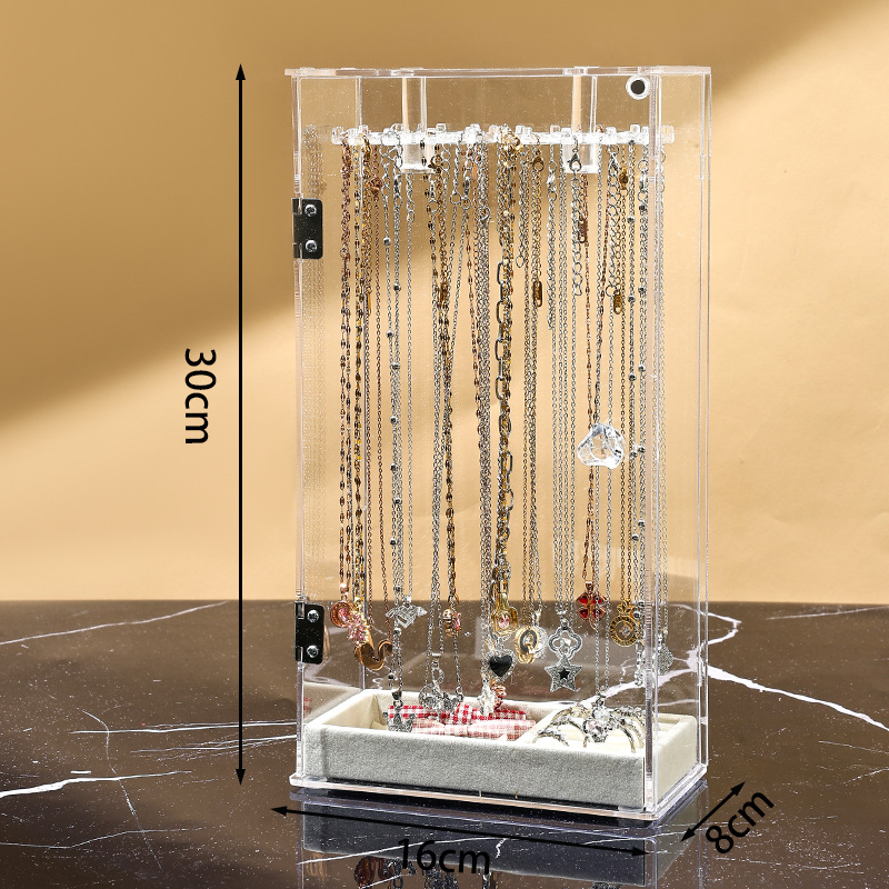 Akrilo karolių laikymo dėžutė Buitiniai papuošalai Apyrankės Pakabuko stovas Perlų karoliai Apyrankė Dulkių nepraleidžianti apdailos dėžutė