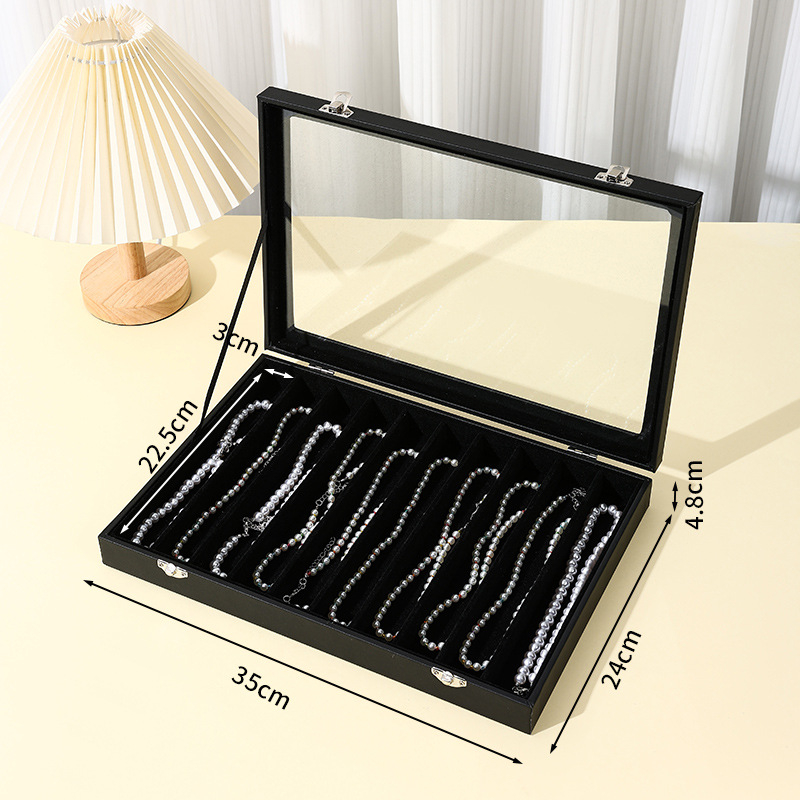 Akrilo karolių laikymo dėžutė Buitiniai papuošalai Apyrankės Pakabuko stovas Perlų karoliai Apyrankė Dulkių nepraleidžianti apdailos dėžutė