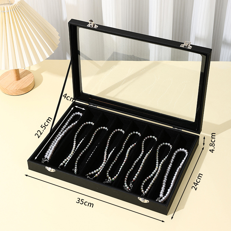 Akrilo karolių laikymo dėžutė Buitiniai papuošalai Apyrankės Pakabuko stovas Perlų karoliai Apyrankė Dulkių nepraleidžianti apdailos dėžutė