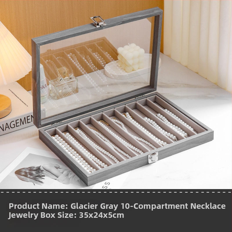 Akrilo karolių laikymo dėžutė Buitiniai papuošalai Apyrankės Pakabuko stovas Perlų karoliai Apyrankė Dulkių nepraleidžianti apdailos dėžutė