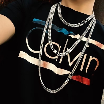 Νέο κολιέ Mill από τιτάνιο και ατσάλι, κουβανέζικο χιπ χοπ, τετράπλευρο, εξαιρετικό πανκ, μοντέρνο, ανδρικό και γυναικείο κολιέ, μάλλινη αλυσίδα, αλυσίδα λαιμού από ανοξείδωτο ατσάλι