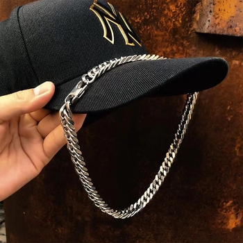 Νέο κολιέ Mill από τιτάνιο και ατσάλι, κουβανέζικο χιπ χοπ, τετράπλευρο, εξαιρετικό πανκ, μοντέρνο, ανδρικό και γυναικείο κολιέ, μάλλινη αλυσίδα, αλυσίδα λαιμού από ανοξείδωτο ατσάλι