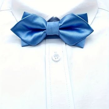 Мъжки остър връх двуслоен асиметричен кепър корейски стил папионка мода банкет кум младоженец съвпадение облекло панделка