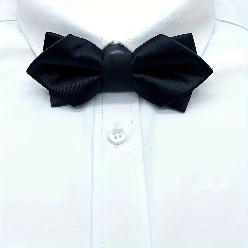 Мъжки остър връх двуслоен асиметричен кепър корейски стил папионка мода банкет кум младоженец съвпадение облекло панделка