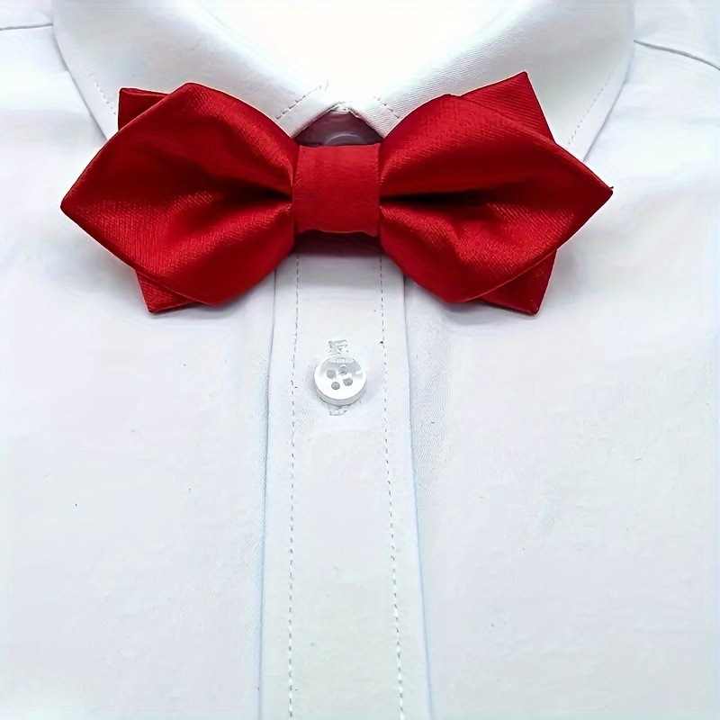 Мъжки остър връх двуслоен асиметричен кепър корейски стил папионка мода банкет кум младоженец съвпадение облекло панделка