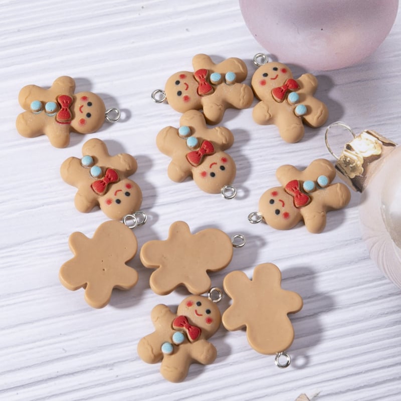 Desene animate creative drăguț rășină om de turtă dulce pandantiv cercei DIY colier breloc brățară accesorii en-gros