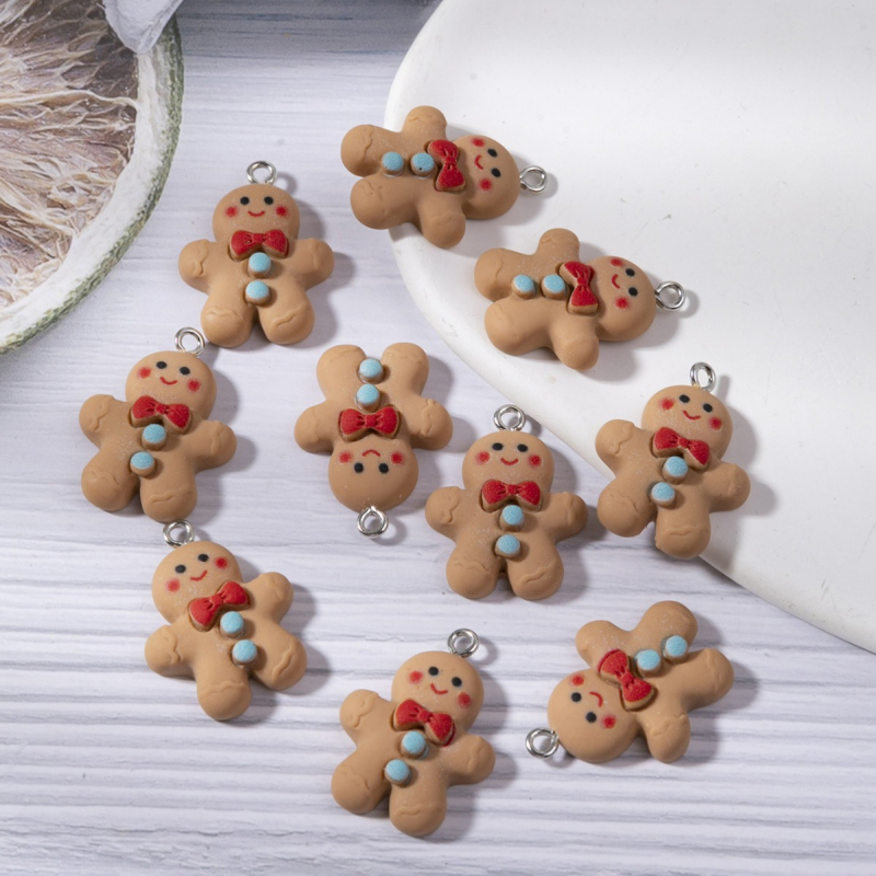 Desene animate creative drăguț rășină om de turtă dulce pandantiv cercei DIY colier breloc brățară accesorii en-gros