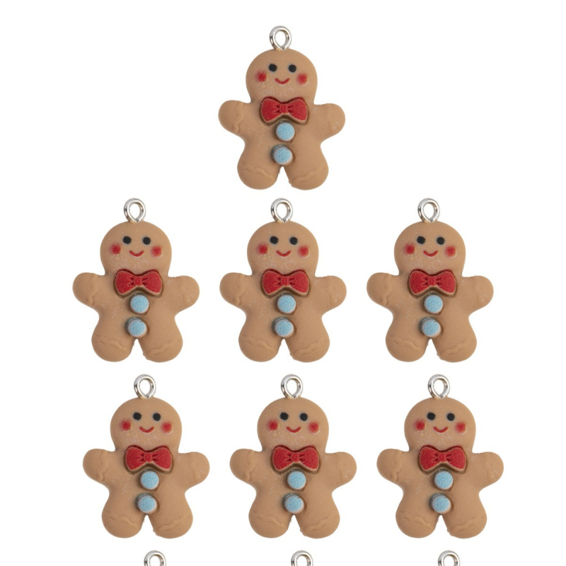 Desene animate creative drăguț rășină om de turtă dulce pandantiv cercei DIY colier breloc brățară accesorii en-gros