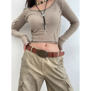 Amerikietiškas retro diržas moterims, madingi nauji juodi džinsai, dekoracijos, paprasti aksesuarai, stilingas platus diržas, universalus