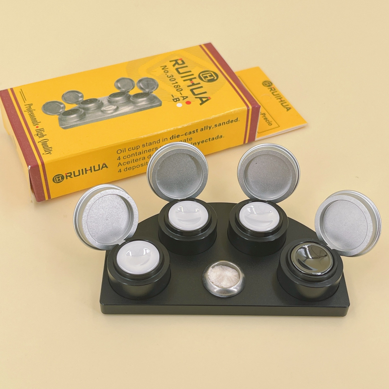 Lauaparandustööriist, kvaliteetne metallist nelja silmaga õlikauss, keraamiline õlikauss, õlireha, õli spetsiaalne