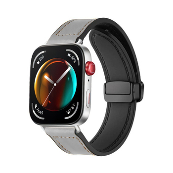 Подходяща за Huawei GT4 Watch Band GT3 силиконова каишка 22 мм опционална TPU кожена сгъваема катарама Crazy Horse, адаптивна каишка за Apple Watch