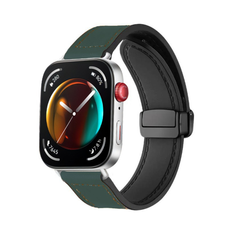 Vhodné pre Huawei GT4 Watch Band GT3 Silikónový 22 mm Voliteľný TPU Crazy Horse kožený skladací remienok s prispôsobiteľnou prackou pre Apple Watch Band