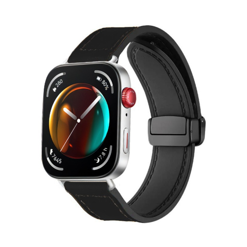 Vhodné pre Huawei GT4 Watch Band GT3 Silikónový 22 mm Voliteľný TPU Crazy Horse kožený skladací remienok s prispôsobiteľnou prackou pre Apple Watch Band