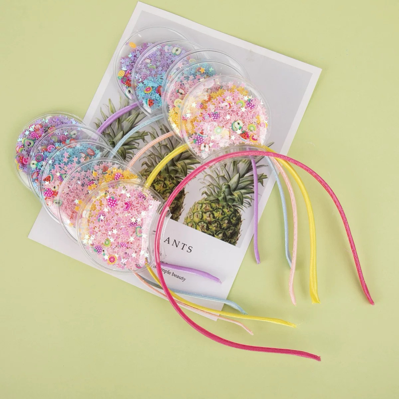 Нов детски обръч за коса с плаващи пясъци, котешки уши, корона, заешки уши, обръч за глава, супер сладък, корейски принцесни аксесоари за коса на едро