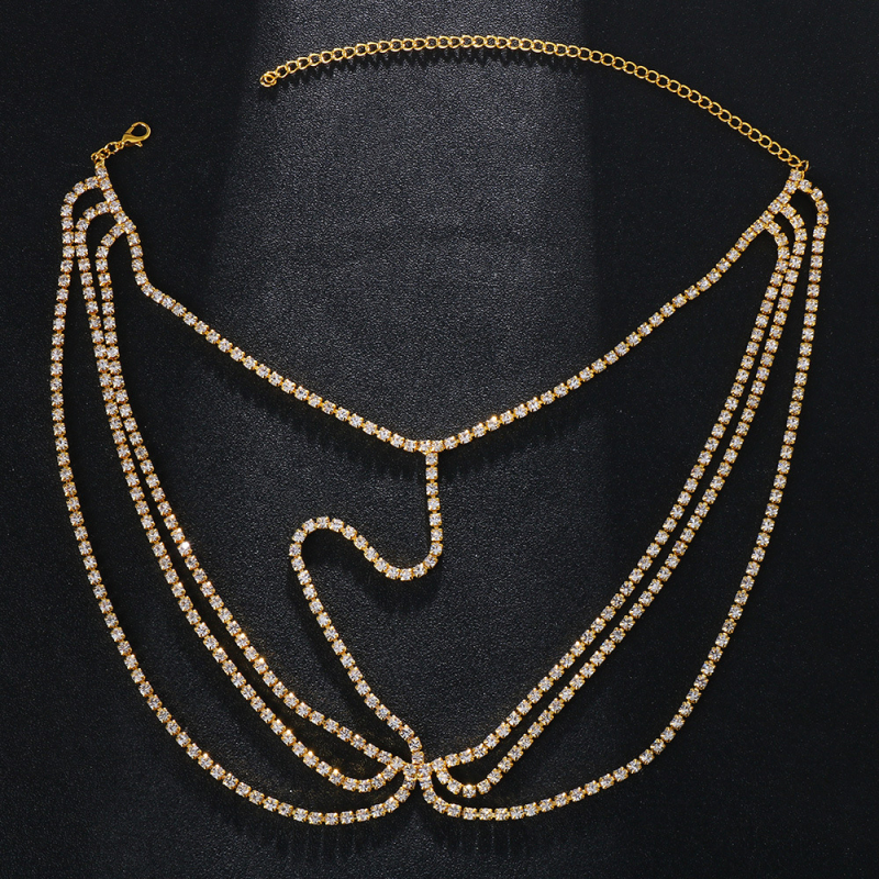 Европа и Съединените щати трансгранични горещи кристали за лице, верижки за жени, секси модни индивидуалности, многослойни бижута за лице, верижки за лице