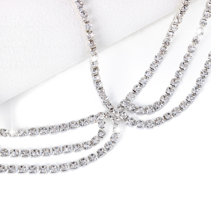 Европа и Съединените щати трансгранични горещи кристали за лице, верижки за жени, секси модни индивидуалности, многослойни бижута за лице, верижки за лице