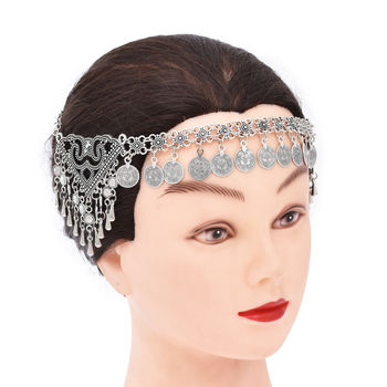 Euroopa ja Ameerika retro sulamist tutiga kaelakee peakate kahesuguse kasutusega aksessuaaridega liialdatud pinnakattega naiste mündist otsmikuketiga juuksepael hulgimüük