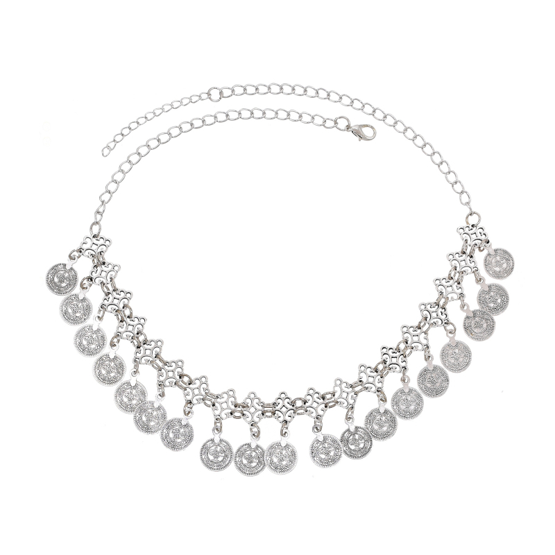 Euroopa ja Ameerika retro sulamist tutiga kaelakee peakate kahesuguse kasutusega aksessuaaridega liialdatud pinnakattega naiste mündist otsmikuketiga juuksepael hulgimüük