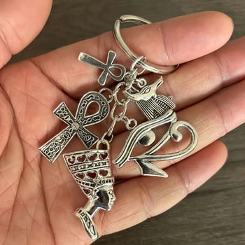 Очи Древен Египетски Анка Кръст Египетски Амулет Египетски Фараон Ключодържател