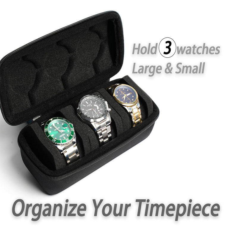 Laikrodžių lagamino ritinėlio kieta laikrodžių lagamino ritinėlio laikymo dėžė su minkšta putplasčio pagalve, tvirtai prigludusi