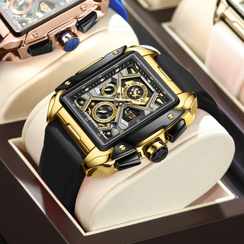 Νέο διασυνοριακό ρολόι χαλαζία με προσωπικότητα και τετράγωνο σχεδιασμό, μεγάλο καντράν, πολυλειτουργικό, υψηλής αξίας, φωτεινό ανδρικό ρολόι