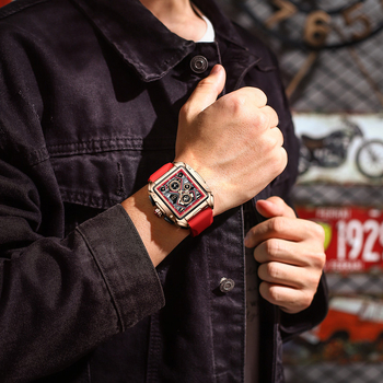 Νέο διασυνοριακό ρολόι χαλαζία με προσωπικότητα και τετράγωνο σχεδιασμό, μεγάλο καντράν, πολυλειτουργικό, υψηλής αξίας, φωτεινό ανδρικό ρολόι