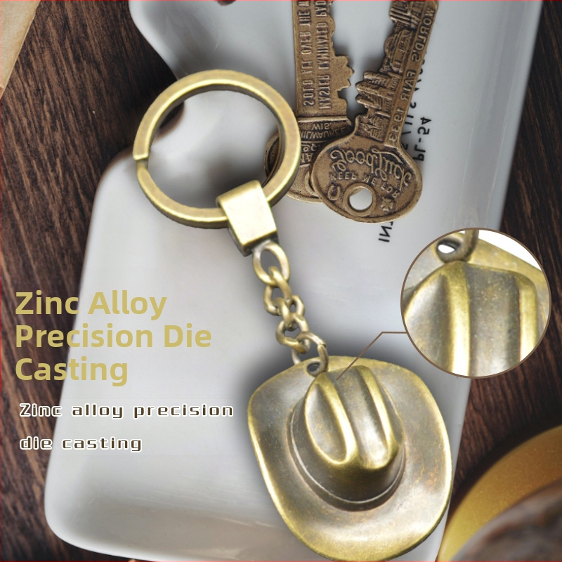 Nové doplnky na kľúče, kovbojský klobúk, prívesok, kreatívny darček, Amazon, cezhraničný horúci kovový prívesok na kľúče