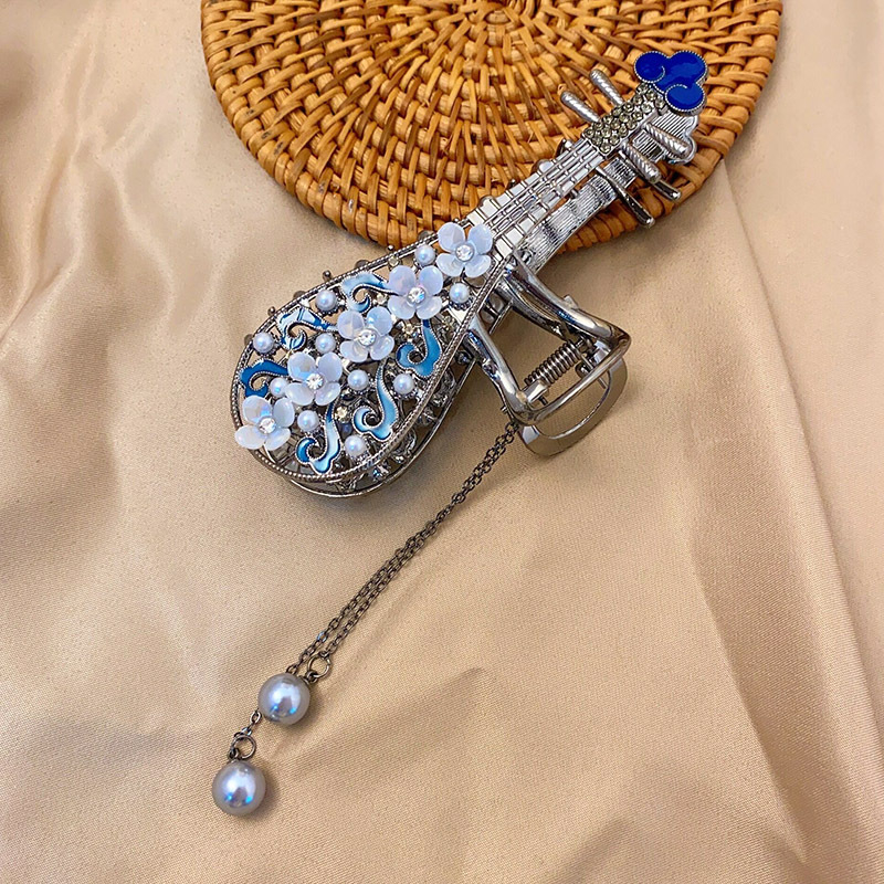 Nauja kiniško stiliaus nacionalinio stiliaus moteriška didelė senovinio stiliaus plaukų segtukas su kutais nugarėlėje, aukštos kokybės fu personažo veido kaukė su ryklio segtuku