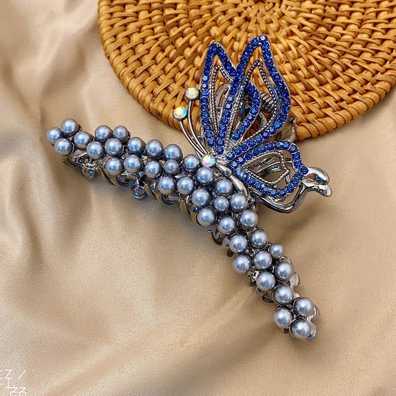 Nauja kiniško stiliaus nacionalinio stiliaus moteriška didelė senovinio stiliaus plaukų segtukas su kutais nugarėlėje, aukštos kokybės fu personažo veido kaukė su ryklio segtuku