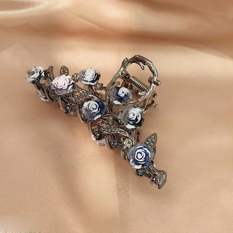 Nauja kiniško stiliaus nacionalinio stiliaus moteriška didelė senovinio stiliaus plaukų segtukas su kutais nugarėlėje, aukštos kokybės fu personažo veido kaukė su ryklio segtuku