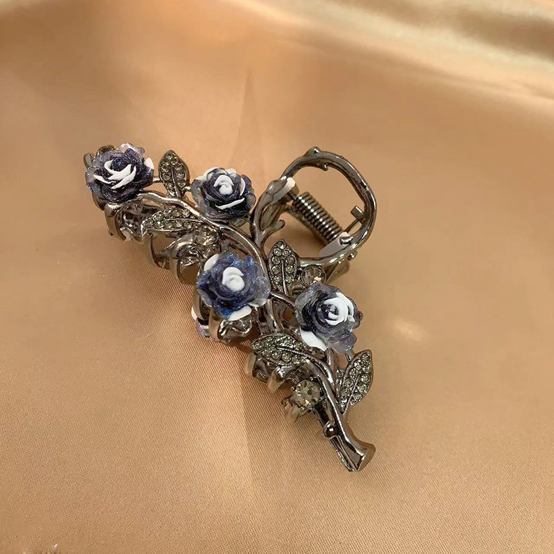 Nauja kiniško stiliaus nacionalinio stiliaus moteriška didelė senovinio stiliaus plaukų segtukas su kutais nugarėlėje, aukštos kokybės fu personažo veido kaukė su ryklio segtuku