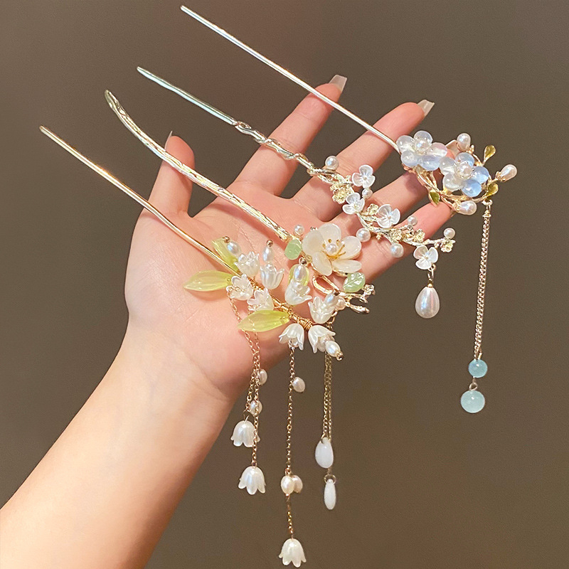 Vaikiški Hanfu plaukų aksesuarai mergaitėms, kutais dekoruoti plaukų segtukai, aukštos klasės antikvarinio stiliaus plaukų segtukai, plaukų kuodas, cheongsam plaukų segtukai, moterims skirti aksesuarai.