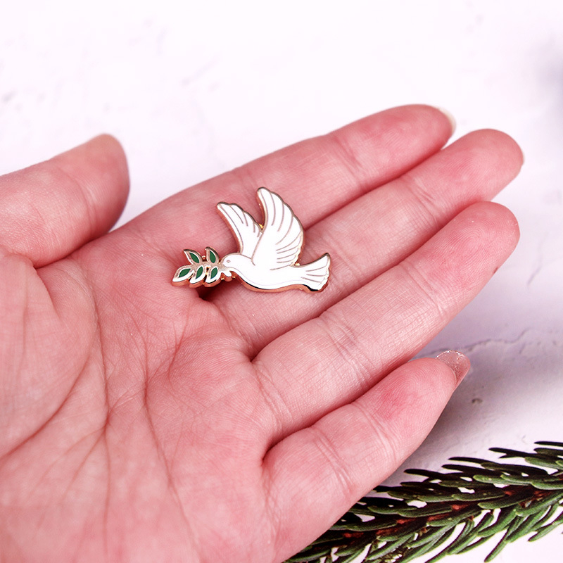 Béke galamb olajág zománc kitűző állat galamb fém jelvény