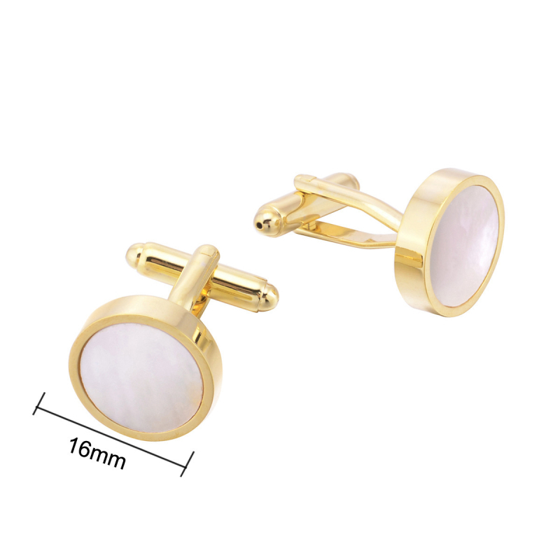 Manžete Okrugli jednostavni muški francuski gumbi za manžete Poslovna košulja Školjkasti gumb za manžete 1 par