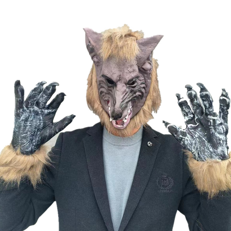 Забавни шапки за Хелоуин Ръкавици за върколак Хелоуин Маска за върколак Хелоуин Ръкавици Маска за ужаси