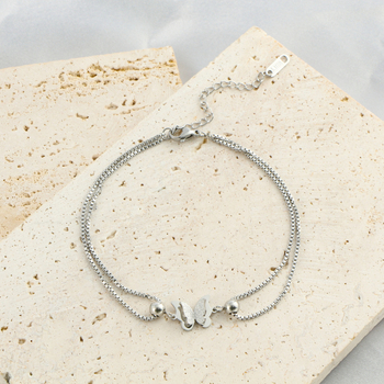 Europietiškas ir amerikietiškas tarpvalstybinis drugelio pakabukas, sluoksniuotas, nerūdijančio plieno, šviežiai reguliuojamo dydžio, čiurnos grandinėlė, nišiniai papuošalai