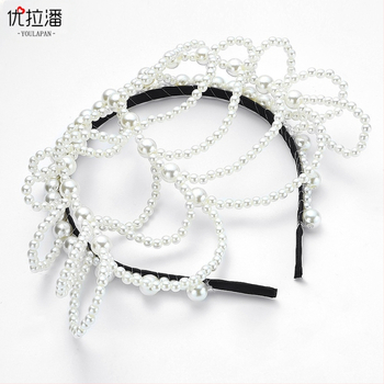 Ulapan Sa01 Νέα Κορδέλα με Φούντα για το Μέτριο, Στολίδι με Μαργαριτάρια, Γλυκό Νυφικό Καπέλο, Αξεσουάρ Χονδρικής