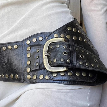 Curea punk Y2k pentru industrie grea, cu nituri, Vintage, artistică, lărgită, decorativă, pentru femei, Western Spice, curea girdle