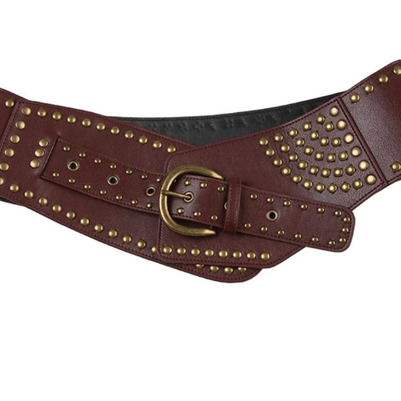 Curea punk Y2k pentru industrie grea, cu nituri, Vintage, artistică, lărgită, decorativă, pentru femei, Western Spice, curea girdle