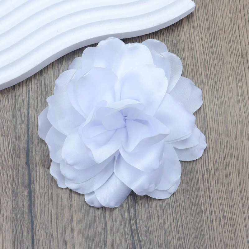 12 cm prancūziško atlaso „Camellia“ nišinė sagė, lengva, prabangi, aukštos klasės „Chanel“ stiliaus sagė moterims