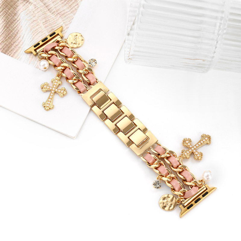 Curea pentru iwatch, stil xiaoxiang, iwatch 6543 generație, lanț metalic din denim, curea Apple xiaoxiang