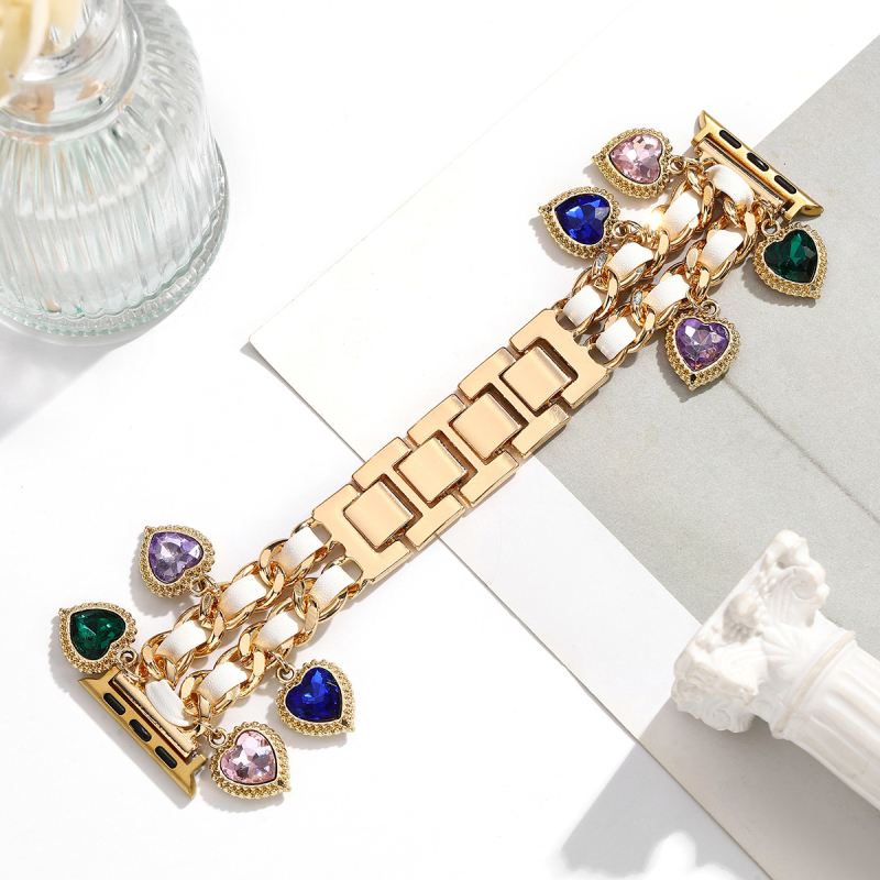 Curea pentru iwatch, stil xiaoxiang, iwatch 6543 generație, lanț metalic din denim, curea Apple xiaoxiang