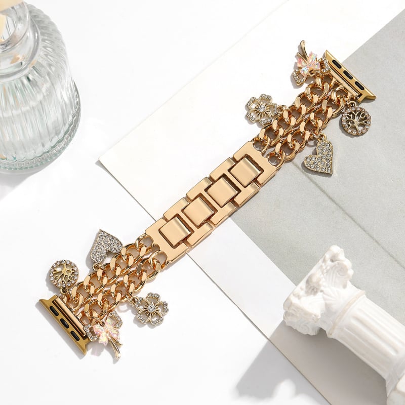 Curea pentru iwatch, stil xiaoxiang, iwatch 6543 generație, lanț metalic din denim, curea Apple xiaoxiang