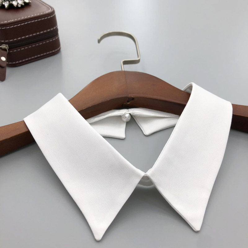 Îmbrăcăminte de lucru clasică alb-negru, guler mic, culoare pură, stil simplu, accesorii de îmbrăcăminte, accesorii versatile, îmbrăcăminte pentru bărbați și femei, guler fals