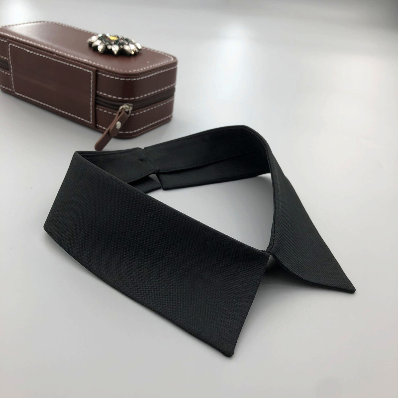 Îmbrăcăminte de lucru clasică alb-negru, guler mic, culoare pură, stil simplu, accesorii de îmbrăcăminte, accesorii versatile, îmbrăcăminte pentru bărbați și femei, guler fals